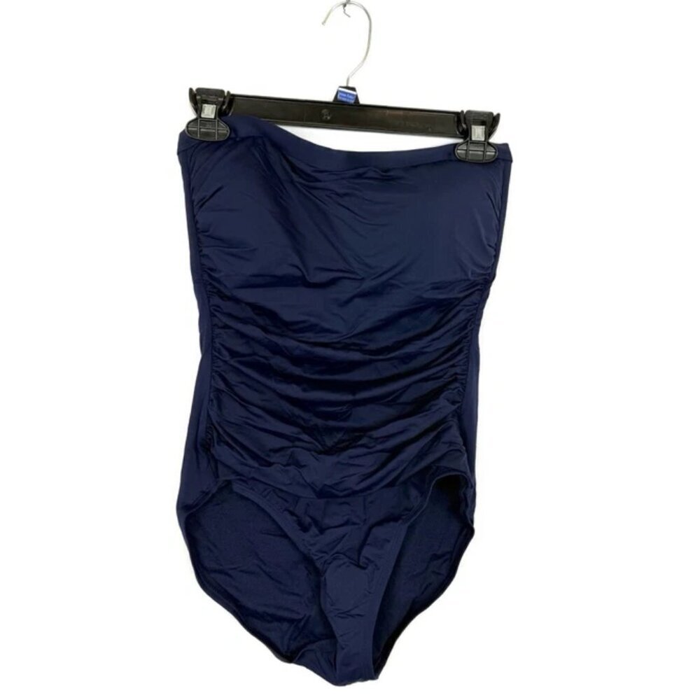 Tommy Bahama Bandeau Blue One Piece Swimsuit Size 6